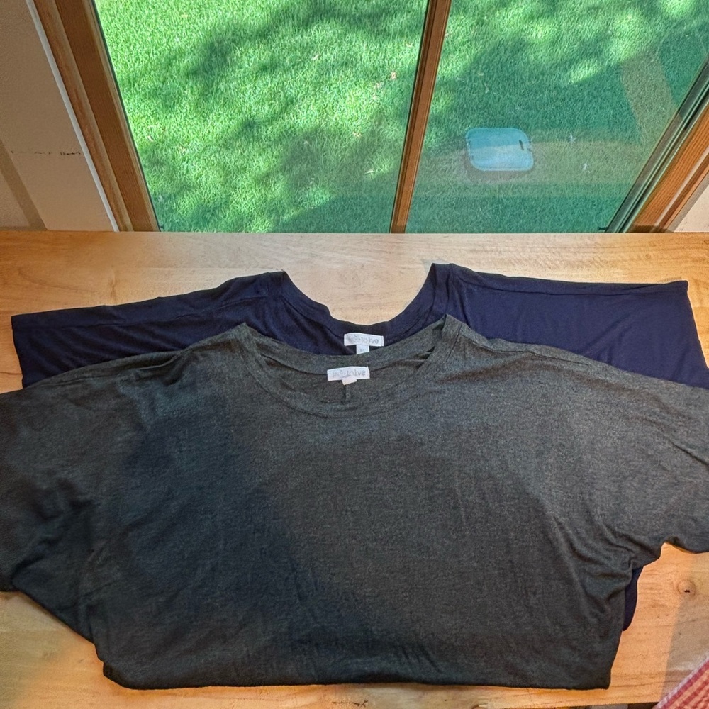2 Loungewear T-Shirts Gray and Navy
